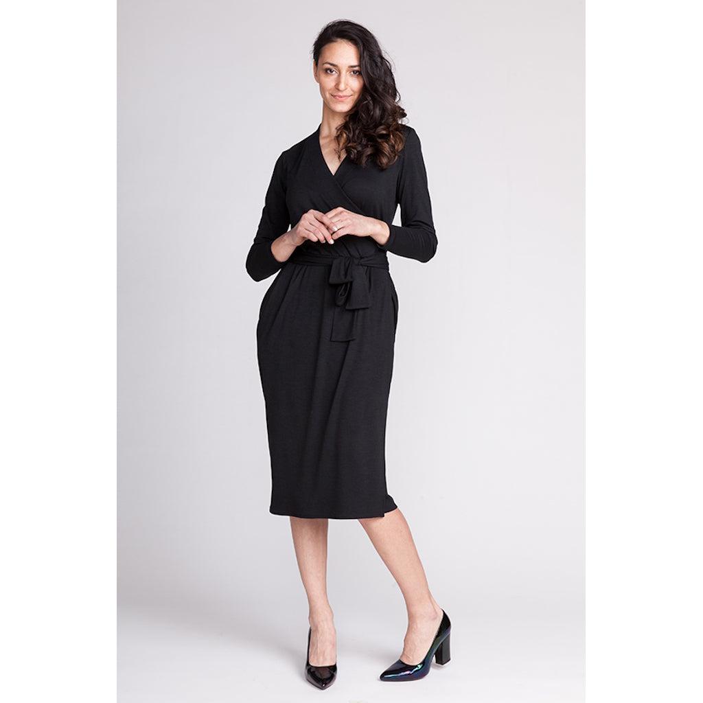 Tencel Jersey Midi Wrap Dress