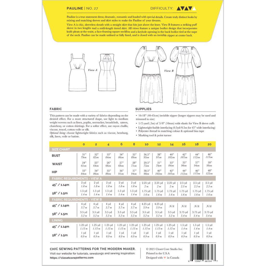 Closet Core Patterns - Pauline Dress-Closet Core Patterns-Sew Not Complicated Atelier de Couture