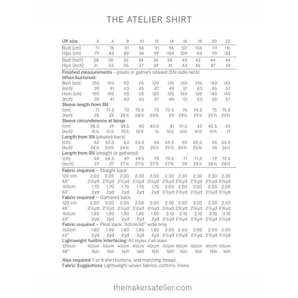 The Maker's Atelier - The Atelier Shirt PDF Sewing Pattern-The Maker's Atelier-Sew Not Complicated Atelier de Couture