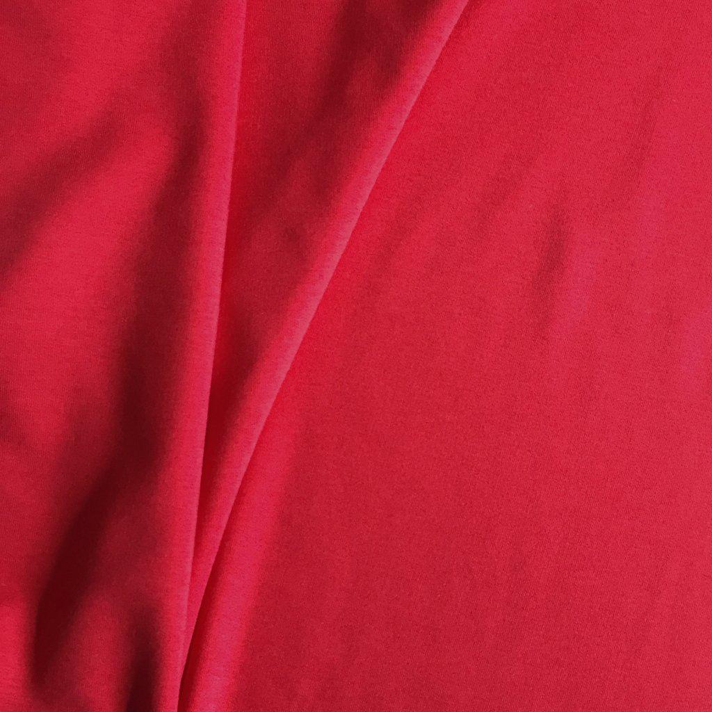 Red Bamboo French terry fabric close up Sew Not Complicated