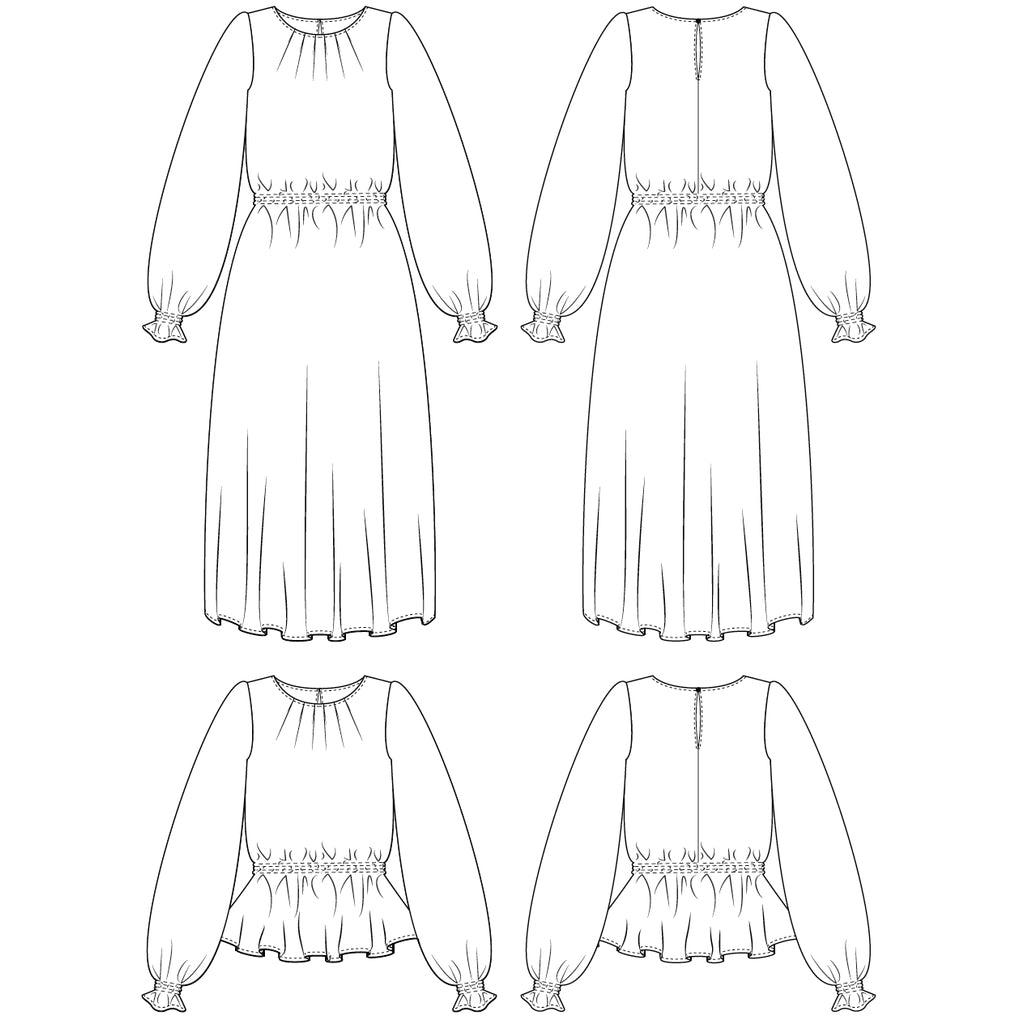 by Masin - Dayo Dress and Blouse PDF Sewing Pattern-Patterns-Sew Not Complicated Atelier de Couture