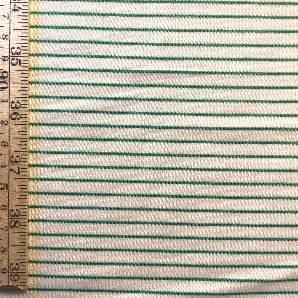 Off-white and Green Lean Stripes - 1/2 meter-Telio-Sew Not Complicated Atelier de Couture