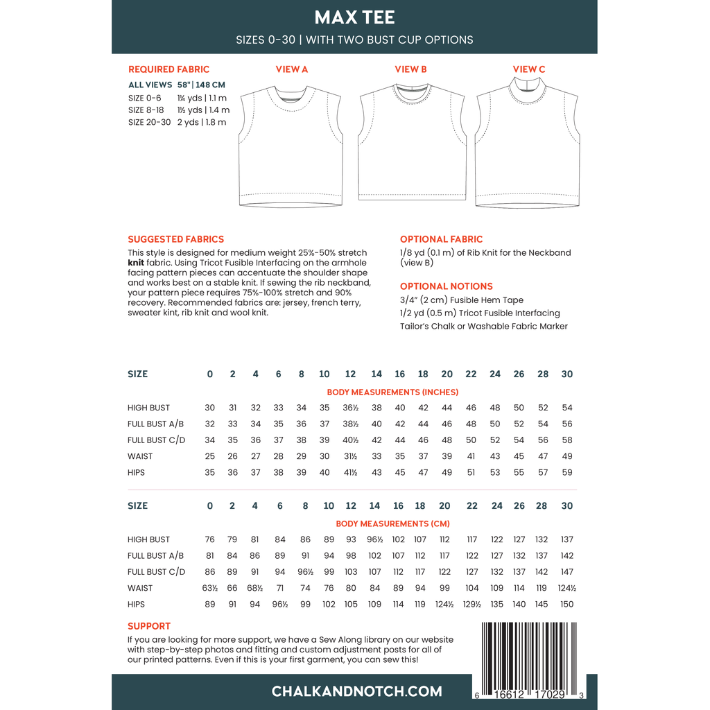 Chalk and Notch - Max Tee-Patterns-Sew Not Complicated Atelier de Couture
