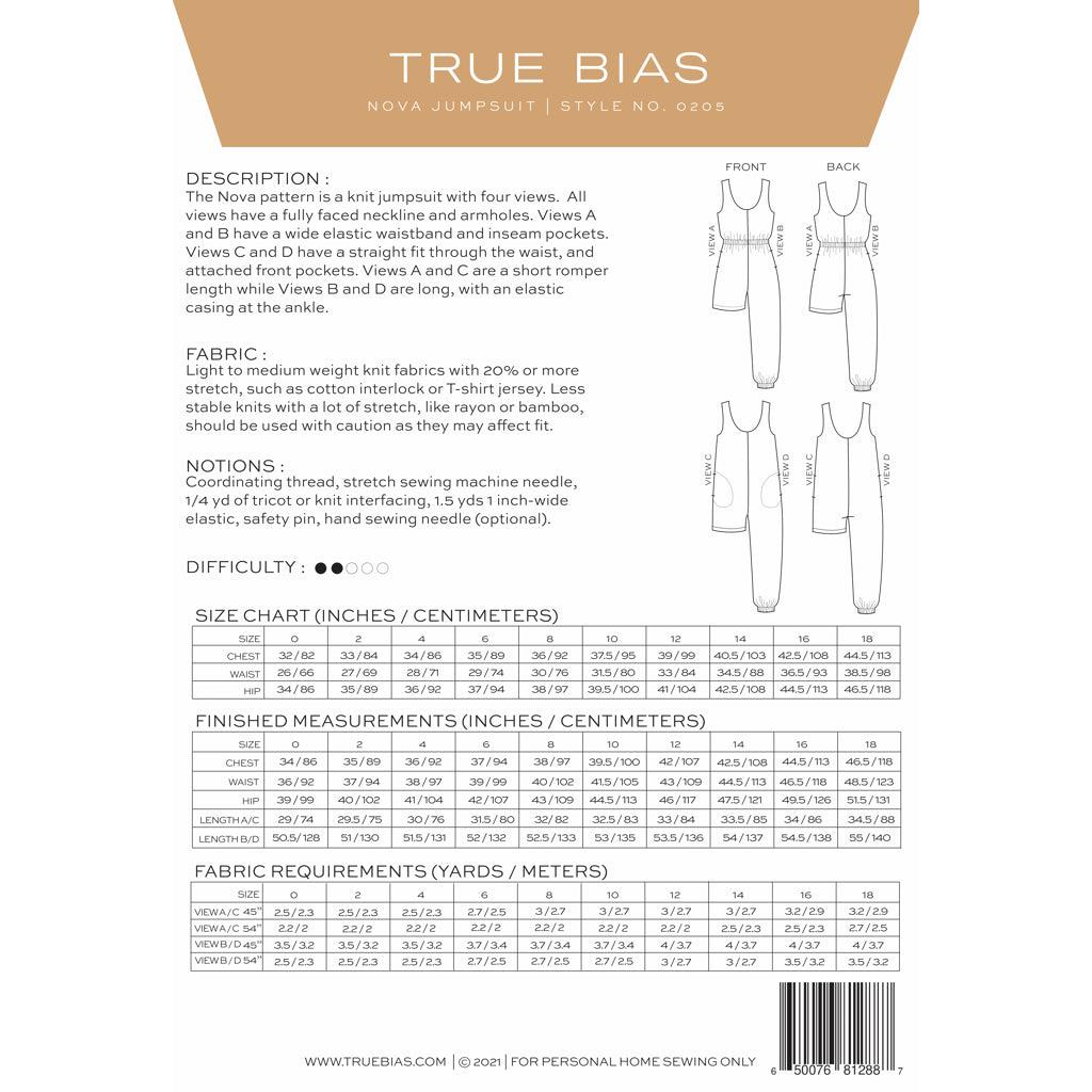 True Bias - Nova Jumpsuit-Patterns-Sew Not Complicated Atelier de Couture