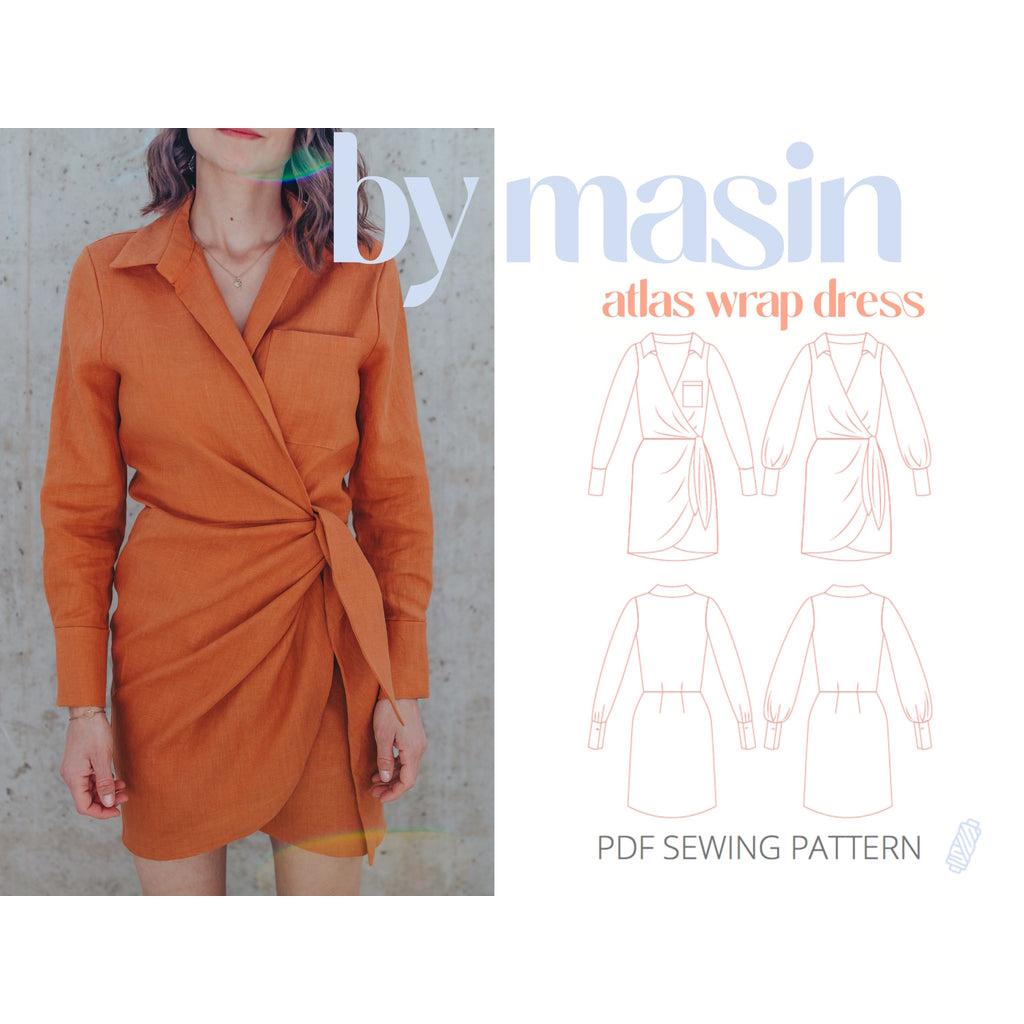 by Masin - Atlas Wrap Dress PDF Sewing Pattern-Patterns-Sew Not Complicated Atelier de Couture