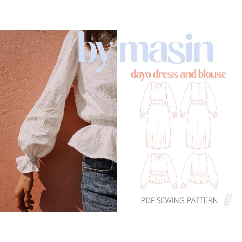 by Masin - Dayo Dress and Blouse PDF Sewing Pattern-Patterns-Sew Not Complicated Atelier de Couture