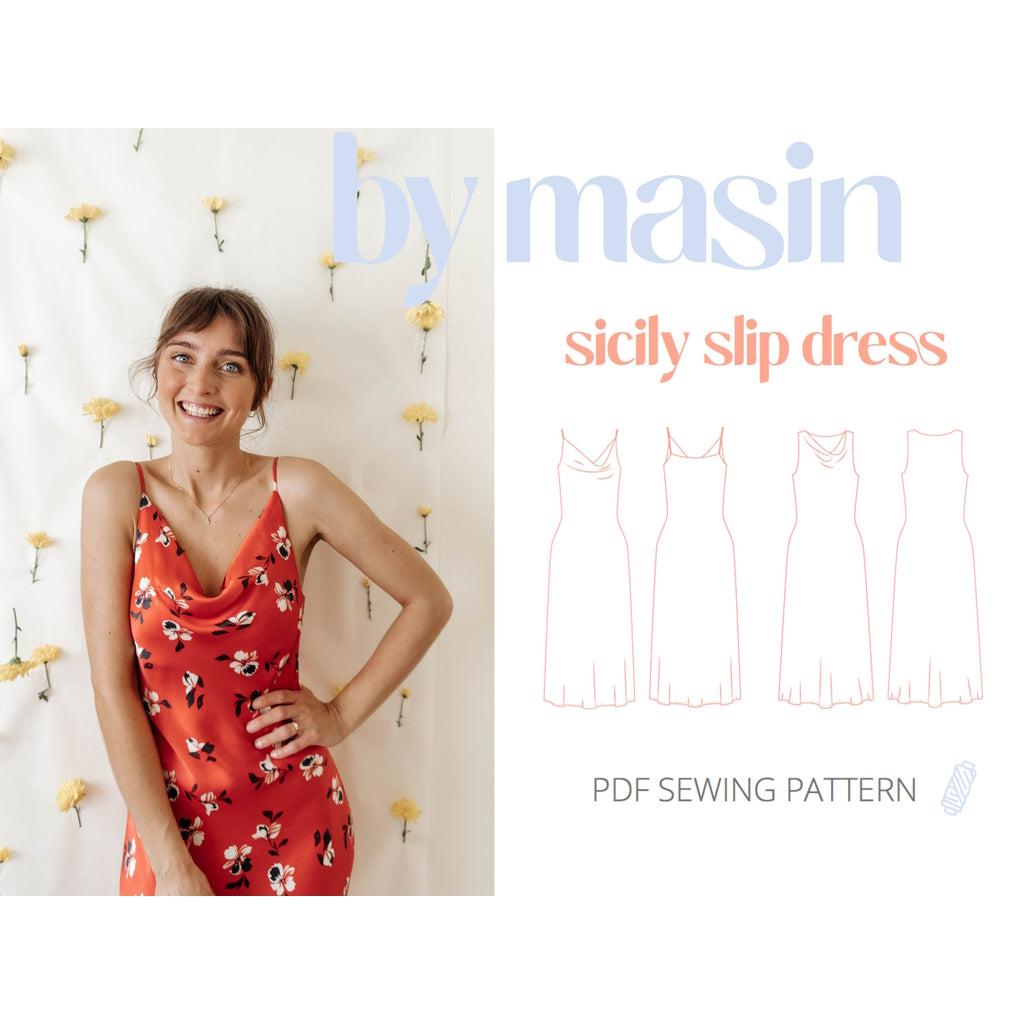 by Masin - Sicily Slip Dress PDF Sewing Pattern-Patterns-Sew Not Complicated Atelier de Couture